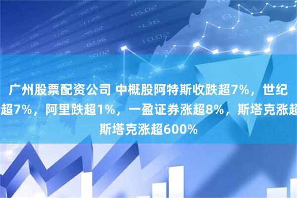 广州股票配资公司 中概股阿特斯收跌超7%，世纪互联跌超7%，阿里跌超1%，一盈证券涨超8%，斯塔克涨超600%